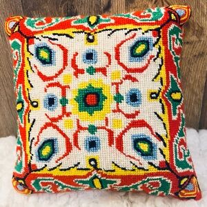 Needlepoint Throw Pillow